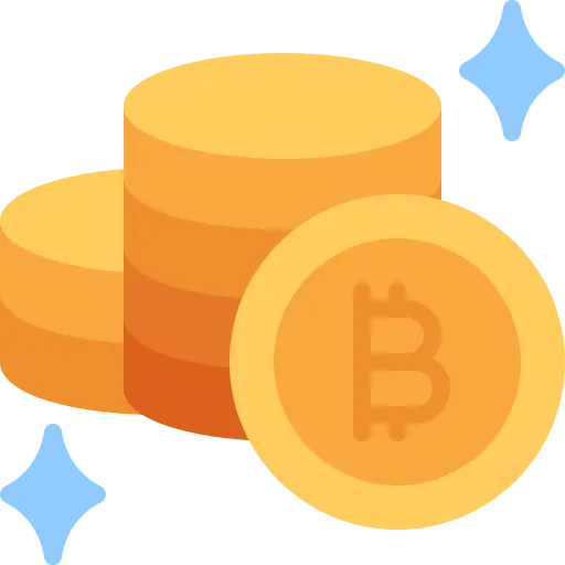 ícone animado com bitcoins