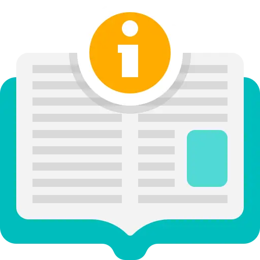 ícone animado de um livro turquesa aberto