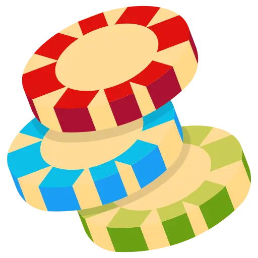ícone animado de fichas de casino coloridas